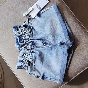 Almost Famous Paper Bag Denim High Waist Jean Shorts from Zoomies Size S Small